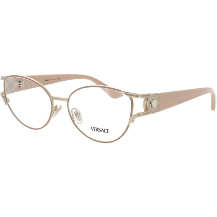 Versace Women's Eyeglasses - Pale Rose Gold Metal/Acetate Cat Eye Frame | 0VE1309 1519 ,