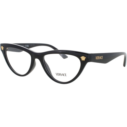 Versace Women's Eyeglasses - Black Acetate Cat Eye Shape Full Rim Frame | 0VE3364U GB1 ,
