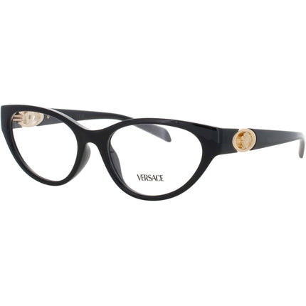 Versace Women's Eyeglasses - Black Acetate Cat Eye Full Rim Frame, 54mm | 0VE3372U GB1 ,