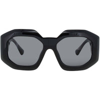 Versace Unisex Sunglasses - Black/Gold Acetate Geometric Shape Frame | 0VE4424U GB1 ,