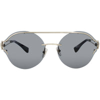 Versace Women's Sunglasses - Pale Gold Metal Round Shape Half Rim Frame | 0VE2184 1252 ,