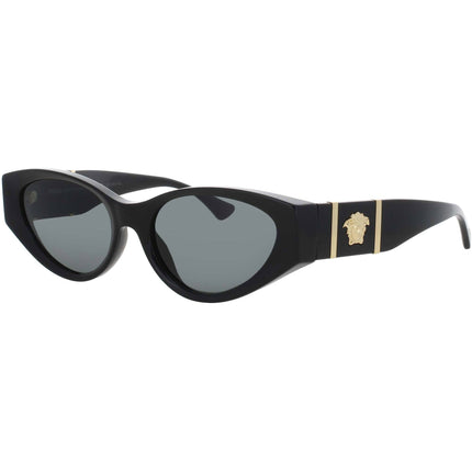 Versace Women's Sunglasses - Black/Gold Acetate Cat Eye Full Rim Frame | 0VE4454 GB1 ,
