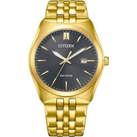 Citizen Men's Watch - Corso Eco-Drive Black Dial Yellow Gold Bracelet | BM7333-85E ,
