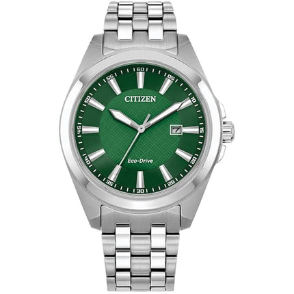 Citizen Men's Watch - Peyten Eco-Drive Green Dial Silver Steel Bracelet | BM7530-50X ,