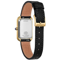Citizen Men's Watch - Classic Eco-Drive Shiny Black Dial Leather Strap | EM1192-01E ,