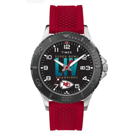 Timex Men's Watch - Tribute Kansas City Chiefs Black Dial Red Strap | TW2U78000YZ ,