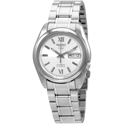 Seiko Men's Watch - 5 Day-Date Automatic Silver Tone Dial Steel Bracelet | SNKL51K1 ,
