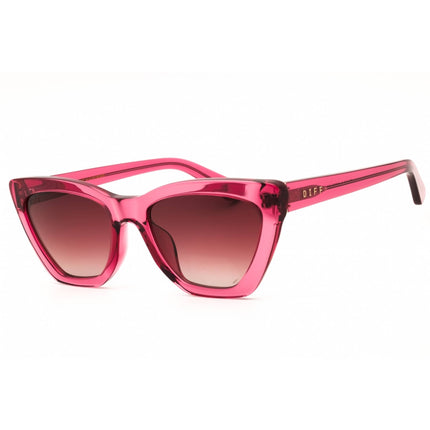 DIFF Eyewear Women's Sunglasses - Crystal Pink Acetate Cat Eye Full Rim | SDFCAMI 0MPC ,