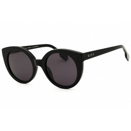 DIFF Eyewear Women's Sunglasses - Black Acetate Round Full Rim Frame | SDFEMMY 0BLA ,