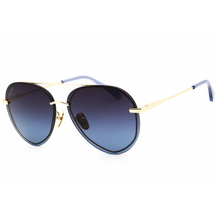 DIFF Eyewear Women's Sunglasses - Gold/Blue Metal Aviator Rimless Frame | SDFLNOX GBLP ,