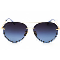 DIFF Eyewear Women's Sunglasses - Gold/Blue Metal Aviator Rimless Frame | SDFLNOX GBLP ,