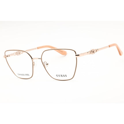 Guess Women's Eyeglasses - Shiny Pale Gold Metal Cat Eye Full Rim Frame | GU2952 059 ,