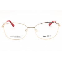Guess Women's Eyeglasses - Pale Gold Metal Rectangular Full Rim Frame | GU2962-D 032 ,