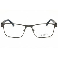 Guess Men's Eyeglasses - Matte Gunmetal Metal Rectangular Full Rim Frame | GU50003 009 ,
