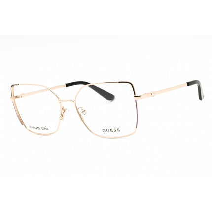 Guess Women's Eyeglasses - Pale Gold Metal Rectangular Full Rim Frame | GU50223 032 ,