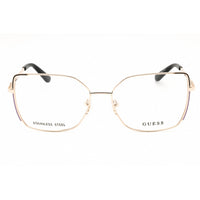 Guess Women's Eyeglasses - Pale Gold Metal Rectangular Full Rim Frame | GU50223 032 ,