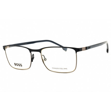 Hugo Boss Men's Eyeglasses - Matte Blue/Ruthenium Metal Full Rim Frame | 1637 0KU0 00 ,