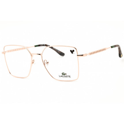 Lacoste Women's Eyeglasses - Rose Gold Metal Rectangular Full Rim Frame | L2316 770 ,