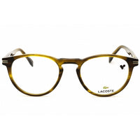 Lacoste Men's Eyeglasses - Striped Khaki Acetate Round Full Rim Frame | L2966N 275 ,
