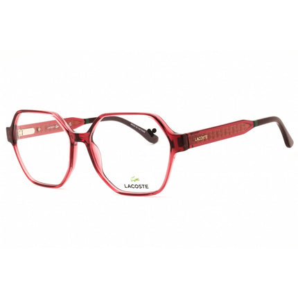 Lacoste Women's Eyeglasses - Transparent Burgundy Round Full Rim Frame | L4000 601 ,