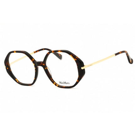 Max Mara Women's Eyeglasses - Dark Havana Acetate Round Full Rim Frame | MM5005 52A ,