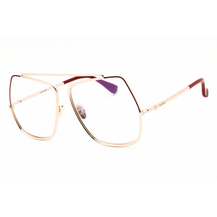 Max Mara Unisex Eyeglasses - Shiny Rose Gold Metal Oversized Full Rim | MM5118-B 028 ,