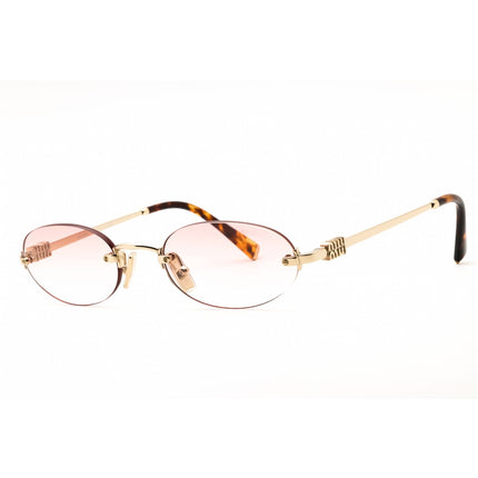Miu Miu Women's Sunglasses - Pale Gold Metal Oval Full Rim Frame | 0MU A54S ZVN70O ,