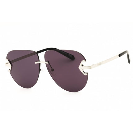 Off White Unisex Sunglasses - Silver Metal Aviator Rimless Frame | ALEXANDRIA 7207 ,