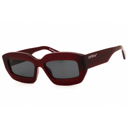 Off White Unisex Sunglasses - Burgundy Acetate Oval Full Rim Frame | CHARLOTTE138 2807 ,