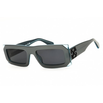 Off White Unisex Sunglasses - Satin Silver Acetate Rectangular Frame | LAUREL13P 7207 ,