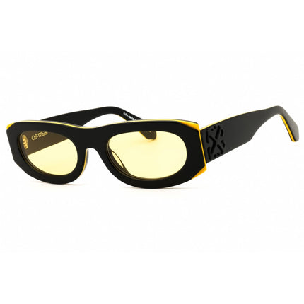 Off White Unisex Sunglasses - Black Acetate Oval Full Rim Frame | ORLANDO13O 1018 ,