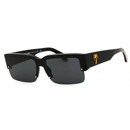 Palm Angels Unisex Sunglasses - Black Acetate Rectangular Half Rim Frame | DRAIN 1007 ,