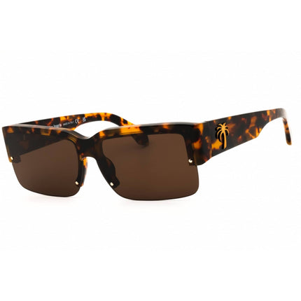 Palm Angels Unisex Sunglasses - Havana Acetate Rectangular Half Rim Frame | DRAIN 6064 ,