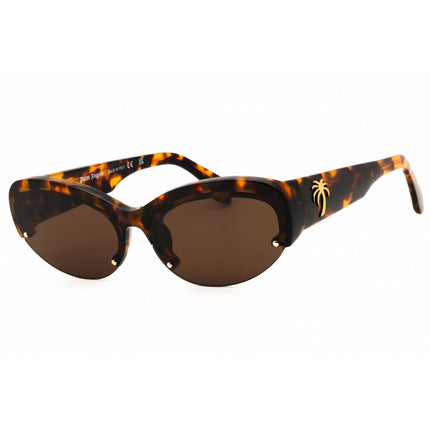 Palm Angels Unisex Sunglasses - Havana Acetate Cat Eye Half Rim Frame | PALMDALE 6064 ,