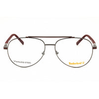 Timberland Men's Eyeglasses - Shiny Dark Nickeltin Metal Aviator Frame | TB50050 006 ,