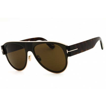 Tom Ford Unisex Sunglasses - Mastic/Gold Metal Aviator Full Rim Frame | FT1074 51J ,