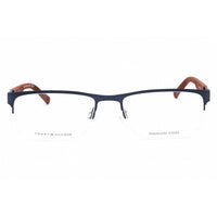 Tommy Hilfiger Men's Eyeglasses - Matte Blue/Burgundy Metal Half Rim | Th 1447 0LL0 00 ,