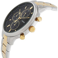 Timex Men's Watch - Chicago Quartz Chrono Black Dial Two Tone Bracelet | TW2W13300VQ ,