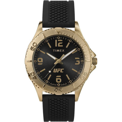 Timex Men's Analog Watch - UFC Gamer Quartz Black Dial Silicone Strap | TW2W35000JT ,