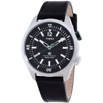 Timex Men's Analog Watch - Waterbury Quartz Black Dial Leather Strap | TWH6Z3810VQ ,