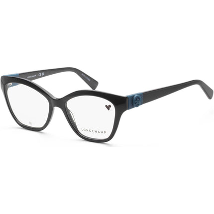 Longchamp Women's Eyeglasses - Black Acetate Cat Eye Full Rim Frame | LO2755-001-53 ,
