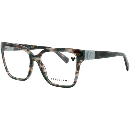 Longchamp Women's Eyeglasses - Dark Camo Acetate Square Shape Frame | LO2754-N-306-53 ,