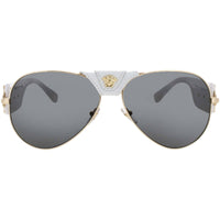 Versace Men's Sunglasses - Gold Metal/Acetate Aviator Shape Frame | 0VE2150Q-13418762 ,