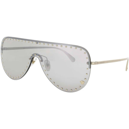 Versace Women's Sunglasses - Pale Gold Metal Shield Rimless Frame | 0VE2230B-12526G45 ,