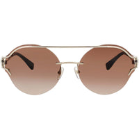 Versace Women's Sunglasses - Pale Gold Metal Round Half Rim Frame | 0VE2184-12521361 ,