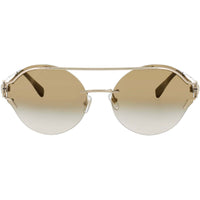 Versace Women's Sunglasses - Pale Gold Metal Round Half Rim Frame | 0VE2184-12526U61 ,