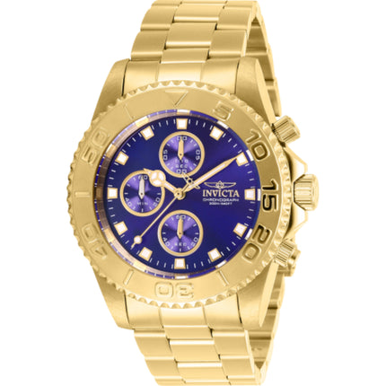 Invicta Men's Watch - Pro Diver Chronograph Blue Dial Yellow Gold Bracelet | 28682 ,