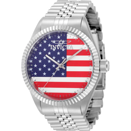 Invicta Men's Watch - Specialty Quartz Red/White/Blue Dial Silver Bracelet | 50420 ,