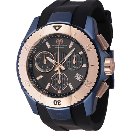 Technomarine Men's Watch - UF6 Chronograph Black Dial Silicone Strap | TM-621037 ,
