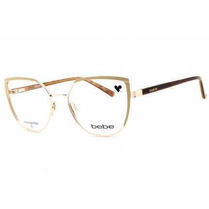 Bebe Women's Eyeglasses - Gold Metal Cat Eye Shape Full Rim Frame | BB5219 710 ,